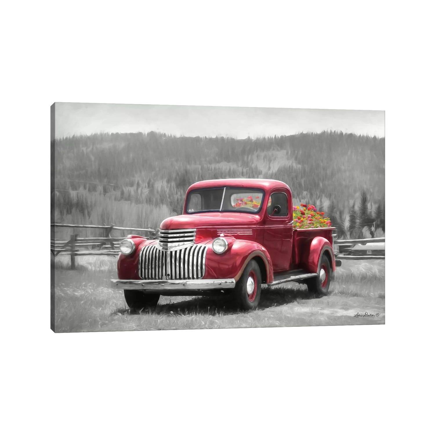 iCanvas "American Made With Flowers" by Lori Deiter Canvas Print - Bed